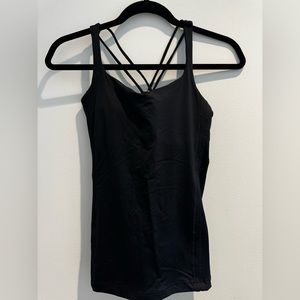 Black Lululemon yoga tank